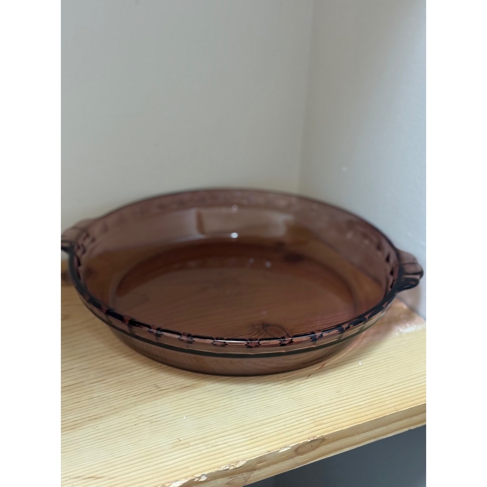 Vintage Amber Glass Pie Plate Corning Ware‎ Oven Microwave Safe